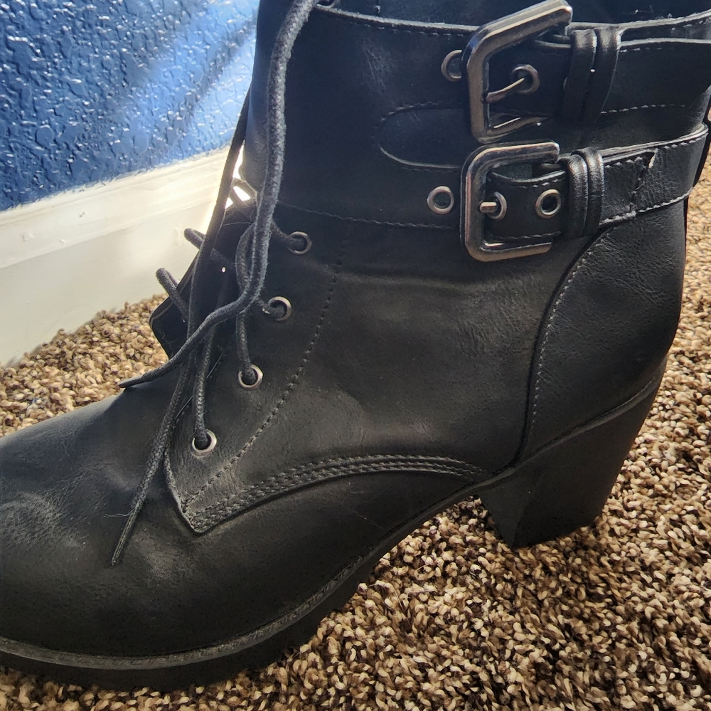 Black, short boots by Wetseal..
